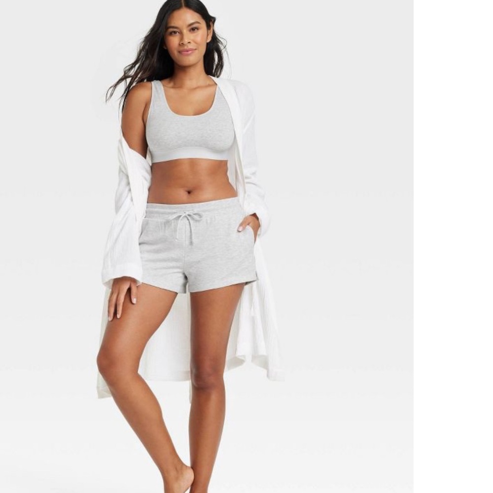 Sherpa Fuzzy light blue sleep/ lounge (crop) TOP Sz M